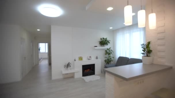 Interior Ruang Hidup Modern, kamar di apartemen — Stok Video