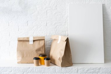 Fast food paketleme seti. dağıtım paketleri