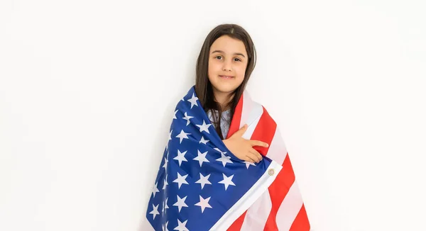 Little girl celebrating us independence day — Stock Photo, Image