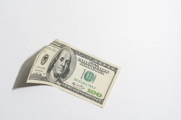 Billet de 100 dollars et portrait Benjamin Franklin sur un billet de banque américain — Photo