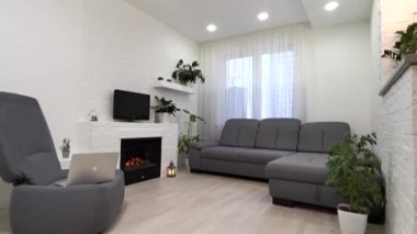 Mimari, modern bir evin içi, oturma odası.