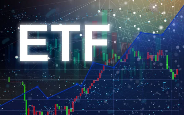 ETF - Borsa Ticaret Fonu. Ticaret Pazarı ICO Finansal Teknoloji Yatırım Konsepti.
