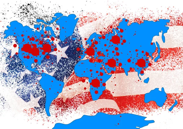 พื้นหลังสีวินเทจของธงอเมริกัน — ภาพถ่ายสต็อก