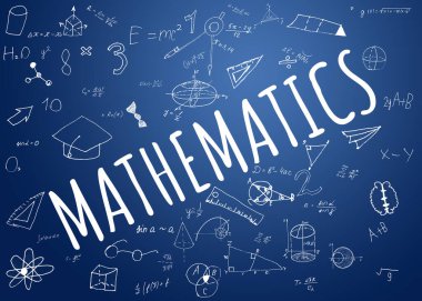 Kara tahta arka planında beyaz tebeşir tarafından yazılan matematik formülleri.