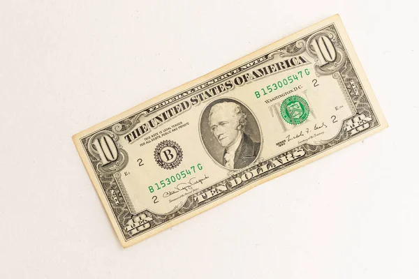 Κοντινό τραπεζογραμμάτιο δολαρίου σε λευκό φόντο — Φωτογραφία Αρχείου