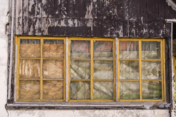 Big windows in the workshop hall factory — Stock Photo, Image