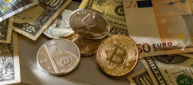 Bitcoin BTC Kripto Para Birimi. Borsa Konsepti.