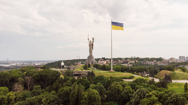 Monument in Kiev - Rodina - Mother on sky background