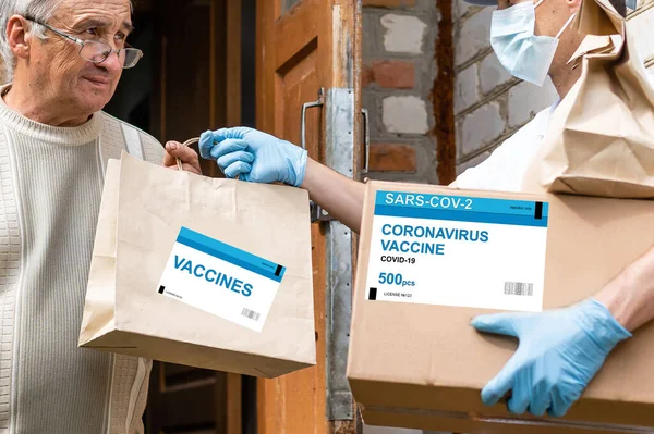 Concept de vaccin covidé, Boîtes de vaccin contre le coronavirus — Photo