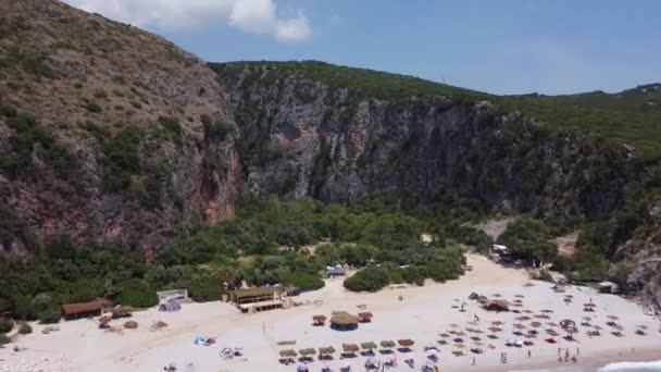 Gjipe Beach, famous beach in Albania — Stock Video