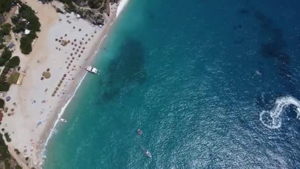 Uitzicht op het strand van Gjipe, Albanië — Stockvideo