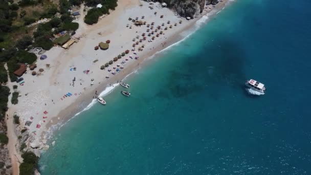 Gjipe Beach, знаменитый пляж в Албании — стоковое видео