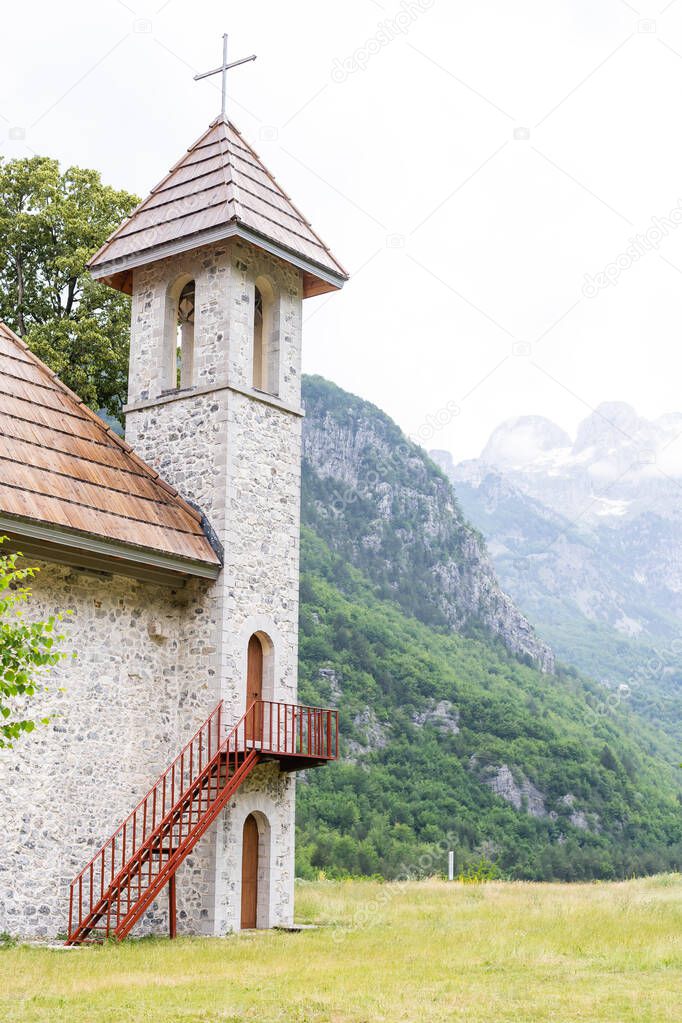 stone church from Theth village, Theth National Park, Albania