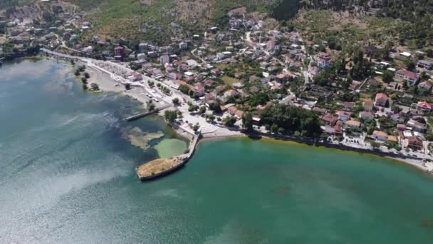 Vista panorámica de la antigua ciudad de Shkoder en Albania. — Vídeos de Stock