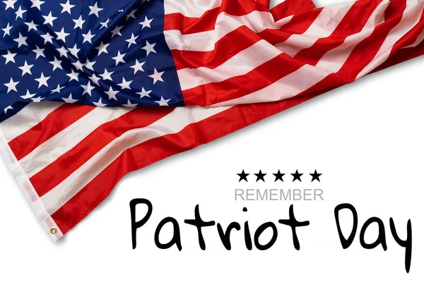 Patriot Day September 11 9 11 USA banner United States flag or merican flag, 911 memorial and Never Forget lettering background or backdrop — Stock Photo, Image