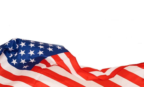 Αμερικανική σημαία σε λευκό φόντο — Φωτογραφία Αρχείου