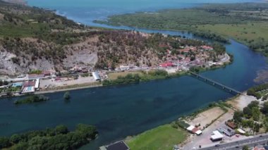 Arnavutluk 'un Shkoder kentinin hava görüntüleri