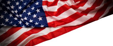 Beyaz arkaplanda Amerikan bayrağı