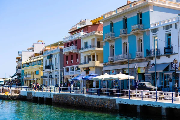 Schöne Aussicht Hafen von Agios Nicolas, Kreta — Stockfoto