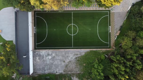 Campo de fútbol verde campo vista superior — Vídeos de Stock