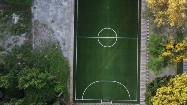 Estádio de futebol verde campo vista superior — Vídeo de Stock