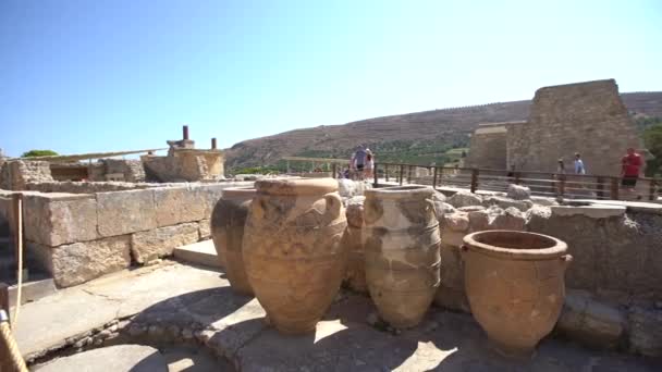 Knossos palats. Kreta, Grekland — Stockvideo