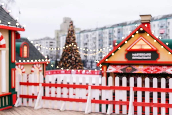 Beautiful scenery of Christmas holiday fair at the Big Square — Stock Photo, Image