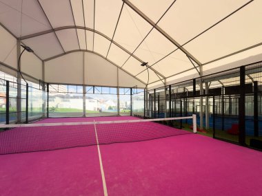 Tenis Padel Fuşya Pembe Çim Çim Sentetik Yapay Doku. Yüksek kalite fotoğraf