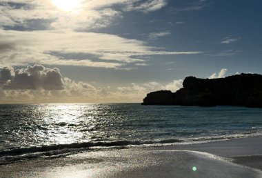 Lagoa do Pau plajı manzarası. Yüksek kalite fotoğraf