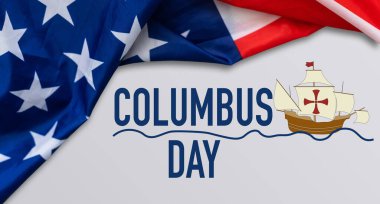 Columbus Günü Arkaplan Tasarımı. Banner, Poster, Tebrik Kartı. İllüzyon. Yüksek kalite fotoğraf