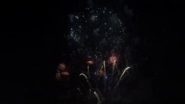 Gece Gökyüzü Arkaplanlı Havai fişekler. Yüksek kalite fotoğraf