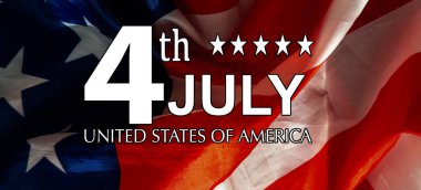 4 Temmuz Vatanseverlik Günü ABD Sembolleri. Ulusal kutlama 4 Temmuz federal bayramı Amerika Birleşik Devletleri. Amerikan bayrağı Yıldızlar ve Çizgiler Kırmızı, Beyaz ve Mavi Eski Zafer Yıldızlı Bayrağı. Yüksek kalite fotoğraf
