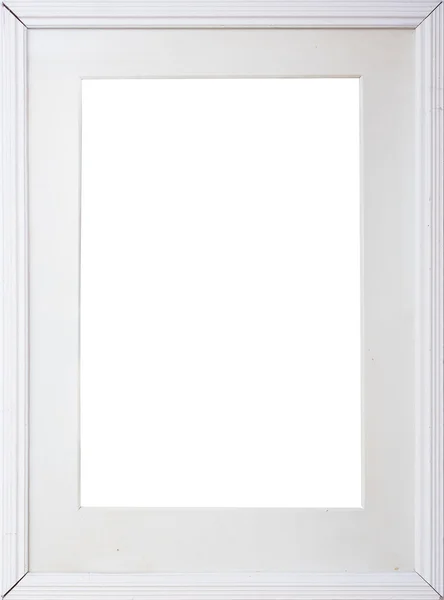 Антикварная светлая деревянная рамка на белом фоне — стоковое фото