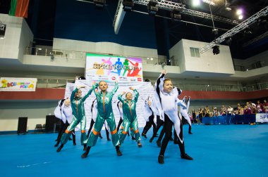 Minsk - Mayıs 02: Tanımlanamayan çocuk rekabet Springcup uluslararası dans yarışmasında, üzerinde 02 Mayıs 2015, Minsk, Beyaz Rusya.