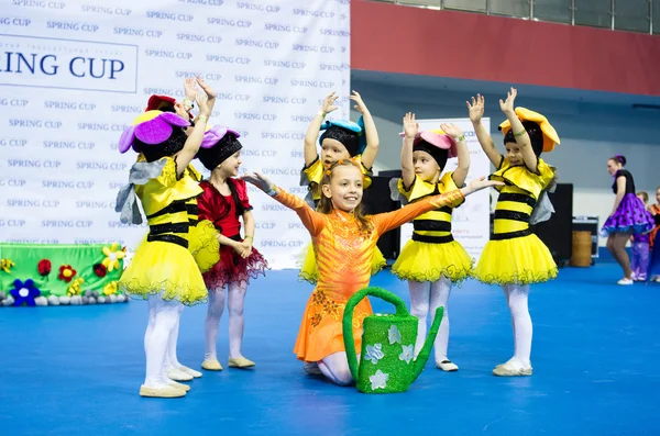 Minsk - Mayıs 02: Tanımlanamayan çocuk rekabet Springcup uluslararası dans yarışmasında, üzerinde 02 Mayıs 2015, Minsk, Beyaz Rusya.