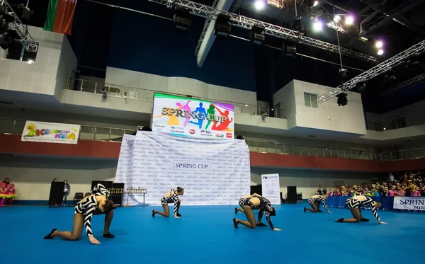 MINSK - MAY 02: Unidentified children compete in the SpringCup international dance competition, on May 02, 2015, in Minsk, Belarus. — Stock Photo, Image