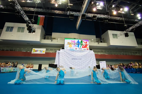 MINSK - MAY 02: Unidentified children compete in the SpringCup international dance competition, on May 02, 2015, in Minsk, Belarus. — Stock Photo, Image