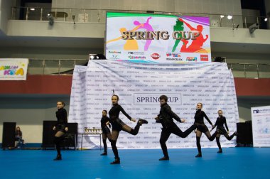 Minsk - Mayıs 02: Tanımlanamayan çocuk rekabet Springcup uluslararası dans yarışmasında, üzerinde 02 Mayıs 2015, Minsk, Beyaz Rusya.