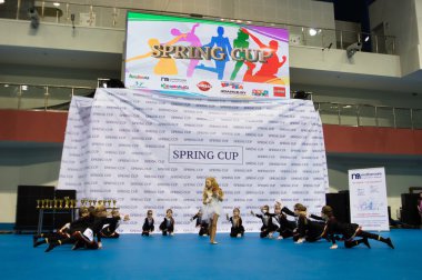 Minsk - Mayıs 02: Tanımlanamayan çocuk rekabet Springcup uluslararası dans yarışmasında, üzerinde 02 Mayıs 2015, Minsk, Beyaz Rusya.