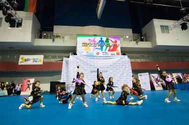 Minsk - Mayıs 02: Tanımlanamayan çocuk rekabet Springcup uluslararası dans yarışmasında, üzerinde 02 Mayıs 2015, Minsk, Beyaz Rusya.