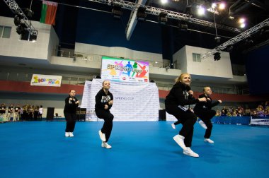 Minsk - Mayıs 02: Tanımlanamayan çocuk rekabet Springcup uluslararası dans yarışmasında, üzerinde 02 Mayıs 2015, Minsk, Beyaz Rusya.