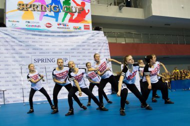 Minsk - Mayıs 02: Tanımlanamayan çocuk rekabet Springcup uluslararası dans yarışmasında, üzerinde 02 Mayıs 2015, Minsk, Beyaz Rusya.