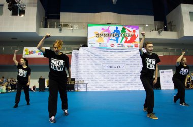 Minsk - Mayıs 02: Tanımlanamayan çocuk rekabet Springcup uluslararası dans yarışmasında, üzerinde 02 Mayıs 2015, Minsk, Beyaz Rusya.