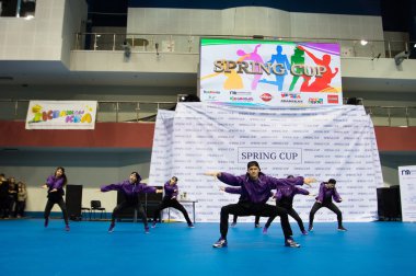 Minsk - Mayıs 02: Tanımlanamayan çocuk rekabet Springcup uluslararası dans yarışmasında, üzerinde 02 Mayıs 2015, Minsk, Beyaz Rusya.