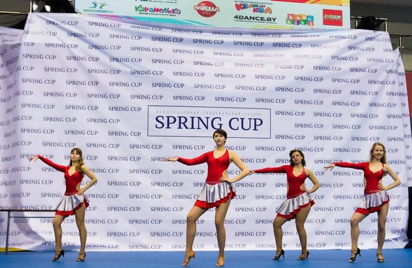 MINSK - MAY 02: Unidentified children compete in the SpringCup international dance competition, on May 02, 2015, in Minsk, Belarus. — Stock Photo, Image