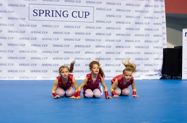 MINSK - MAY 02: Unidentified children compete in the SpringCup international dance competition, on May 02, 2015, in Minsk, Belarus. — Stock Photo, Image