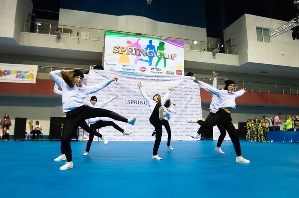 MINSK - MAY 02: Unidentified children compete in the SpringCup international dance competition, on May 02, 2015, in Minsk, Belarus. — Stock Photo, Image