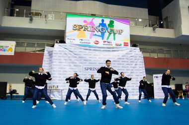 Minsk - Mayıs 02: Tanımlanamayan çocuk rekabet Springcup uluslararası dans yarışmasında, üzerinde 02 Mayıs 2015, Minsk, Beyaz Rusya.