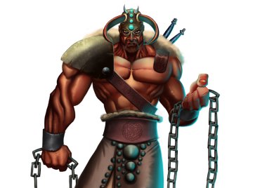 Güçlü İskandinav warrion