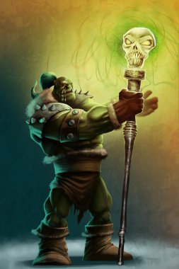 The strong orc shaman clipart